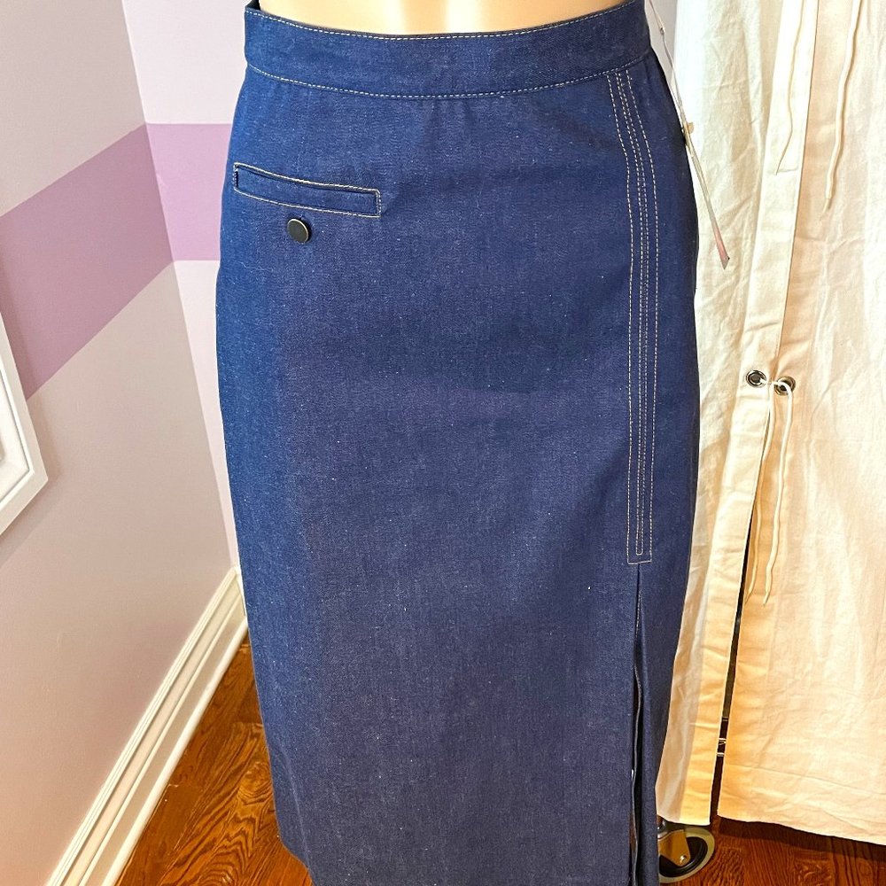 Vintage 70's Panther midi denim skirt NWT 7/8